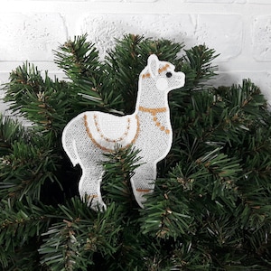 FSL llama Ornament - Free Standing Lace Instant Download Machine Embroidery Design para aro 5x7