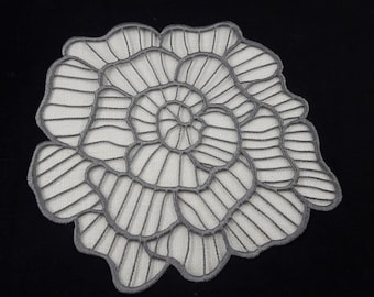 Cutwork Big Rose Richelieu Machine Embroidery Designs Instant Download