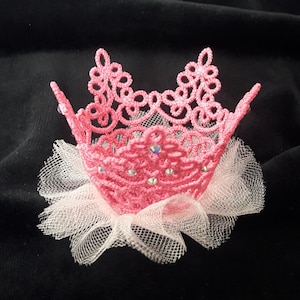 FSL Tatting 3D Crown 5x7&quot; hoop Machine Embroidery Design