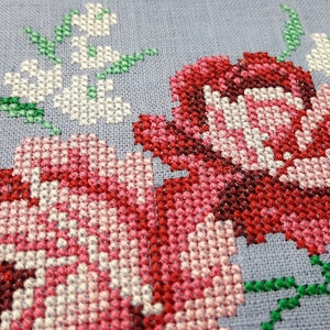Bouquet of roses Cross Stitch Machine Embroidery Design Instant Download image 5