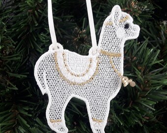 FSL llama Ornament - Free Standing Lace Instant Download Machine Embroidery Design