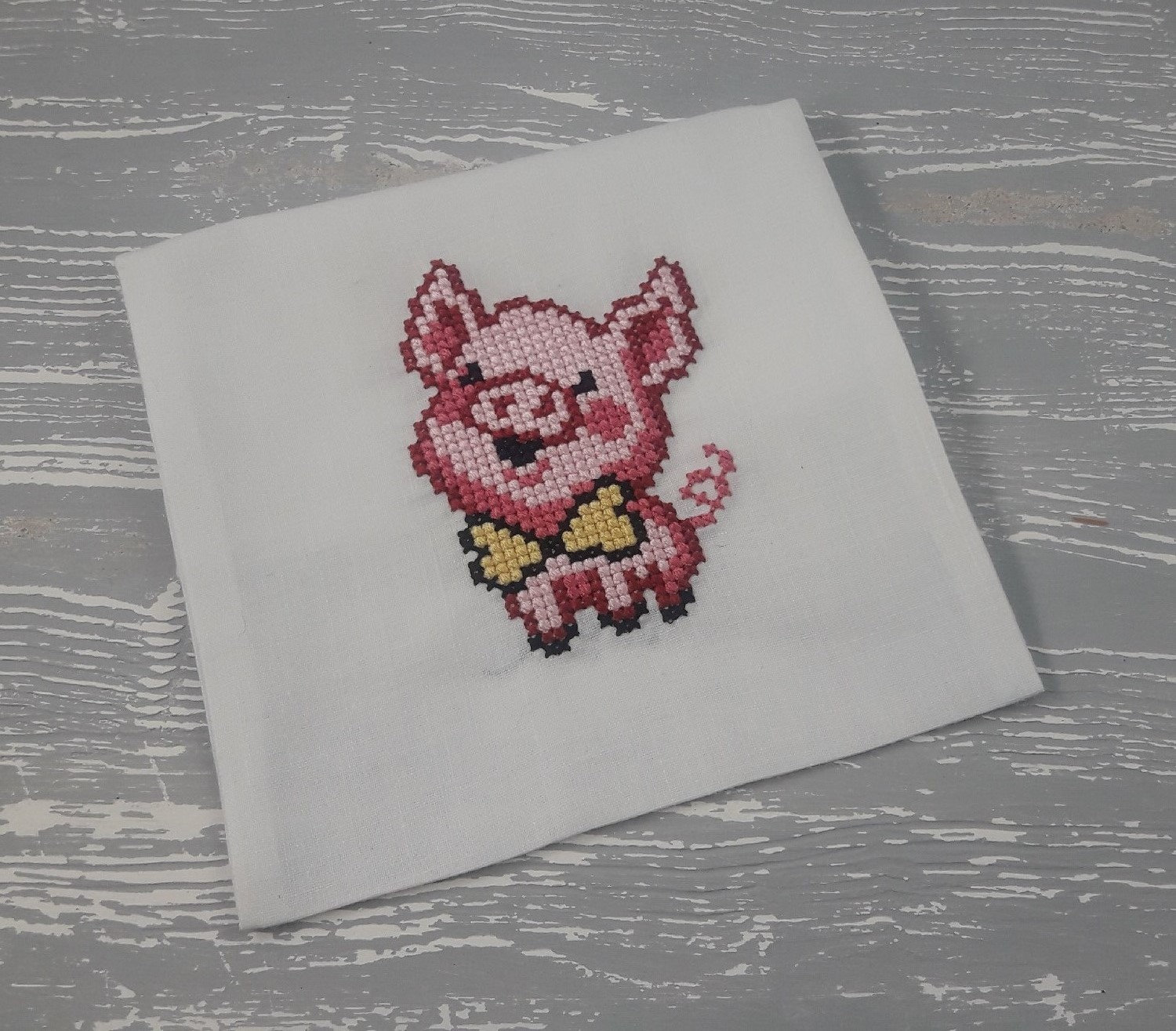 Kit De Punto De Cruz Abillyn - Diseño De Zorro Y Guirnalda - Patrón Impreso En Tela (47x44 Cm)