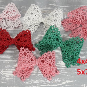 FSL Bows 3D Free Standing Lace tatting Instant Download Machine Embroidery Designs 2 types 2 sizes