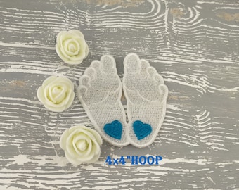FSL Baby’s legs - Free Standing Lace Instant Download Machine Embroidery Design 4x4"hoop size