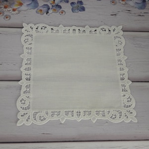 ITH Handkerchief or napkin Machine Embroidery Design FSL Free Standing Lace