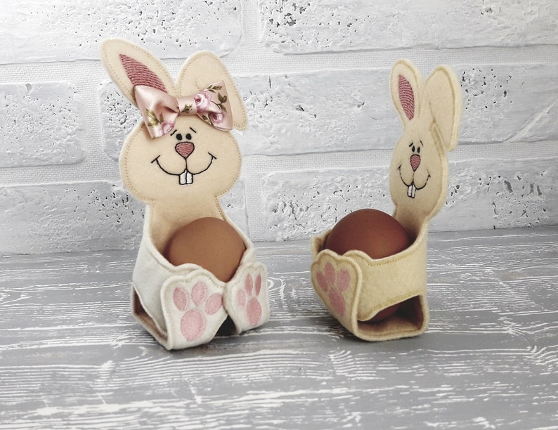 Easter Eggs Holder Bunny Felt Easter Eggs Stand Machine Etsy Australia