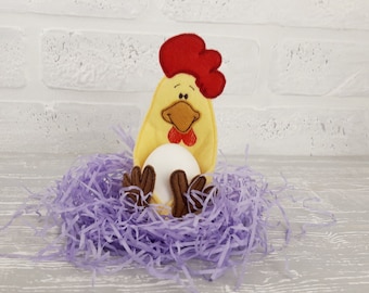 Easter Eggs holder Chicken Felt Easter Eggs stand Machine Embroidery Design