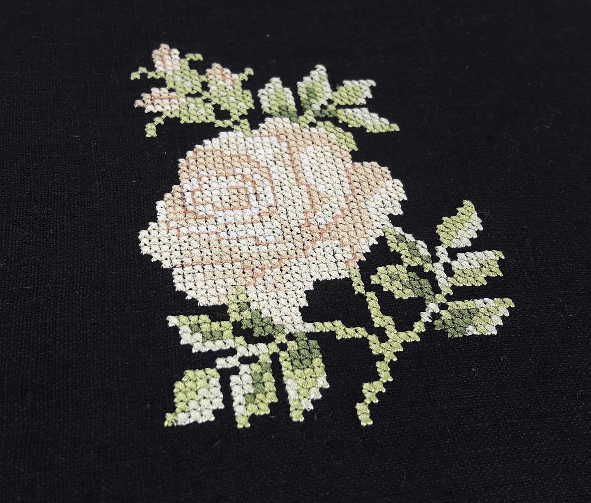 Rose Cross Stitch Machine Embroidery Design Instant Download - Etsy UK