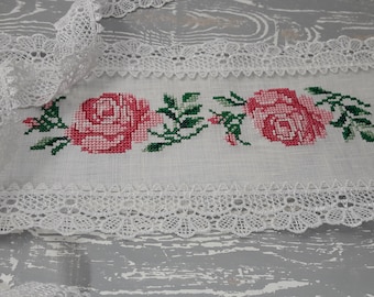 Roses border and a composition-circle of roses Cross Stitch Machine Embroidery Design  Instant Download