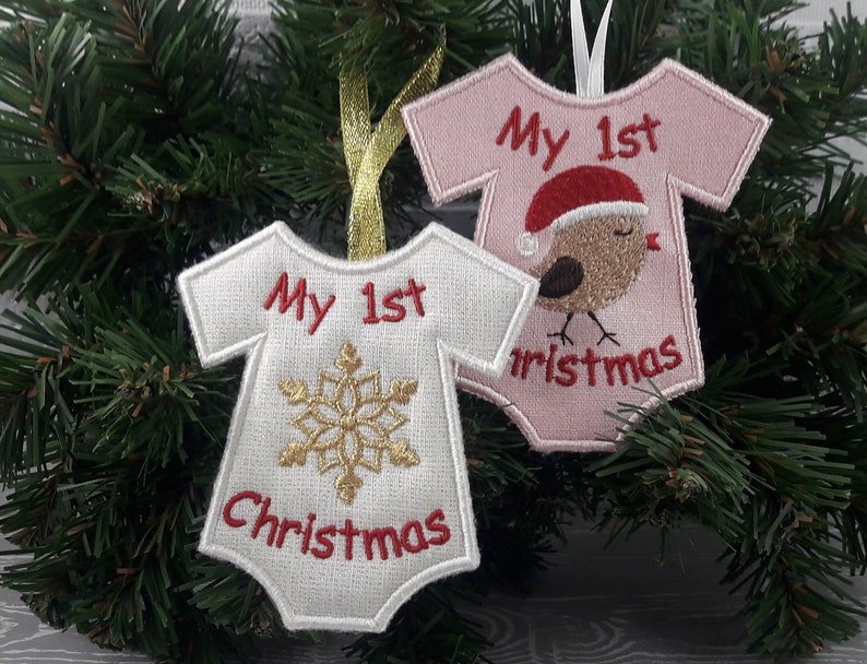My 1st Christmas Machine Embroidery Design 4 Designs 2 Free - Etsy