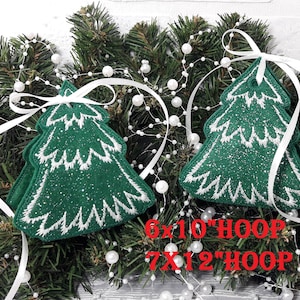 Boîte de bonbons en feutre ITH pour cadeau ou arbre de Noël surprise Motif de broderie machine pour cerceau de 6 x 10 po. et 7 x 12 po. 2 tailles.