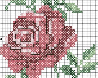 Rose Cross Stitch for hand stitch