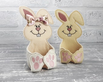 Easter Eggs holder Bunny Felt Easter Eggs stand Machine Embroidery Design 3 sizes