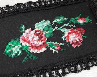 2 Roses borders Cross Stitch Machine Embroidery Design  Instant Download