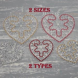 FSL Hearts for Valentines Day  2 Sizes 4x4 hoop Machine Embroidery Design Instant Download