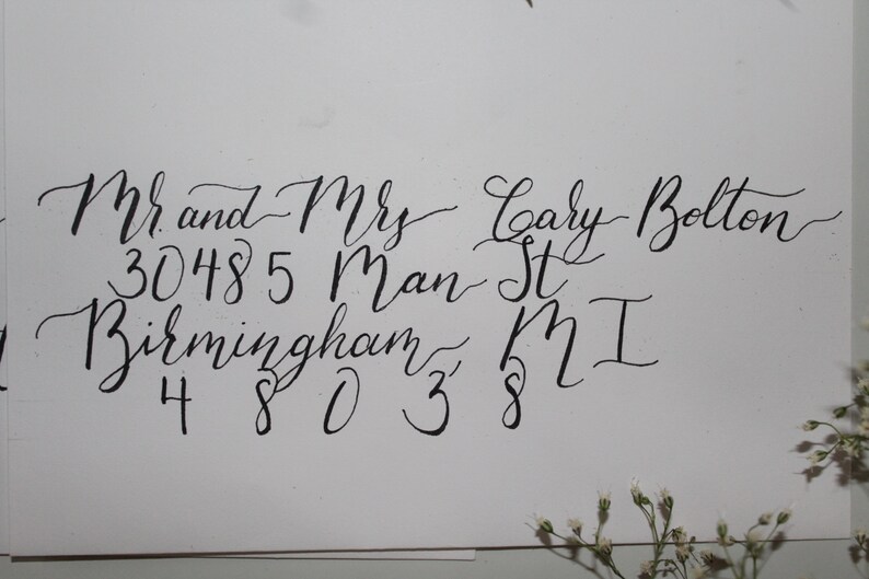 CUSTOM Calligraphy Address Lettering Modern Elegant Wedding Invitation ...