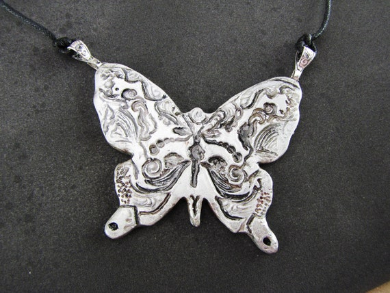 Silver Embossed Butterfly 327 Etsy