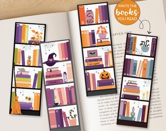 Halloween Bookmark Tracker DIGITAL | Bookshelf Reading Tracker | Book Lover Accessories | Printable File Instant Download B102