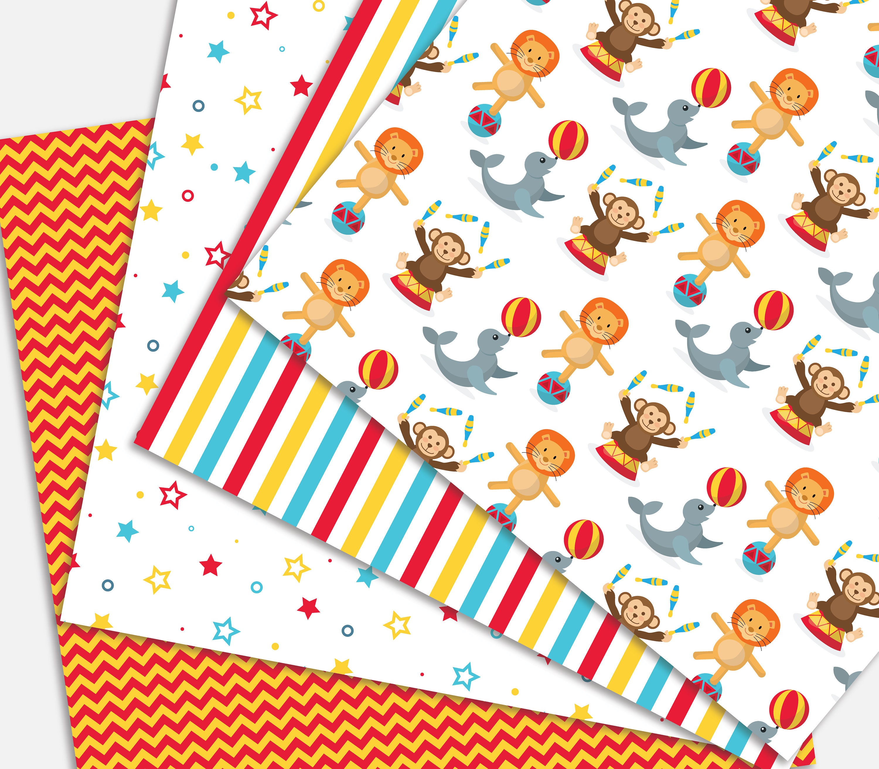 Circus Digital Paper | Carnival Background Pattern | Scrapbook Pages ...