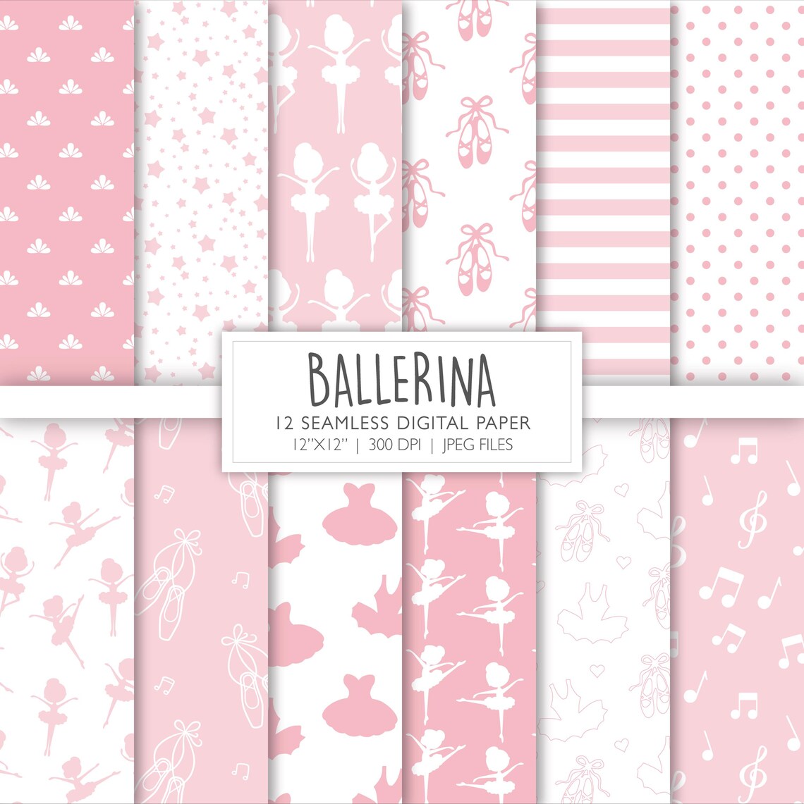 Ballerina Seamless Digital Paper | Ballet Background Pattern ...