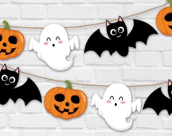 Halloween Garland DIGITAL | Spooky Ghost Decoration | Pumpkin Party Banner | Printable File Instant Download B102