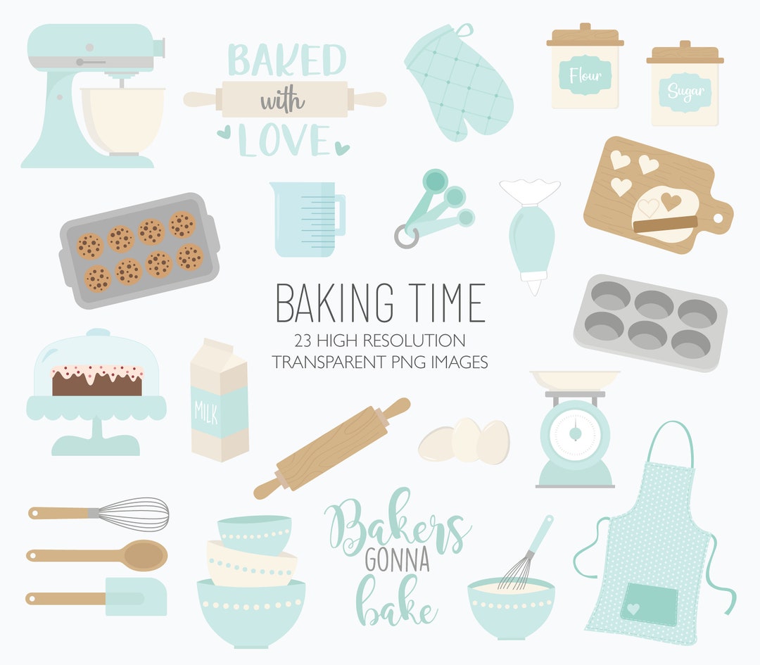 Baking Time Stickers DIGITAL | Kitchen Pre-cropped Planner Sticker ...