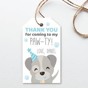 Puppy Birthday Thank You Tag DIGITAL | Dog Party Favor Tag | Woof ...
