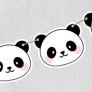 Panda Garland DIGITAL | Panda Decoration | Birthday Party Banner | Printable File Download A107