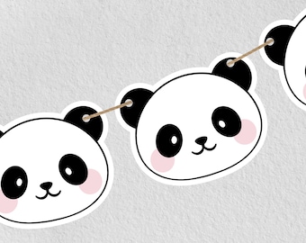 Panda Garland DIGITAL | Panda Decoration | Birthday Party Banner | Printable File Download A107