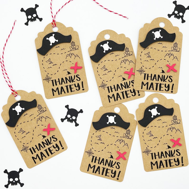 Pirate Thank You Tag Pirate Favor Tag Thank You Matey Gift - Etsy