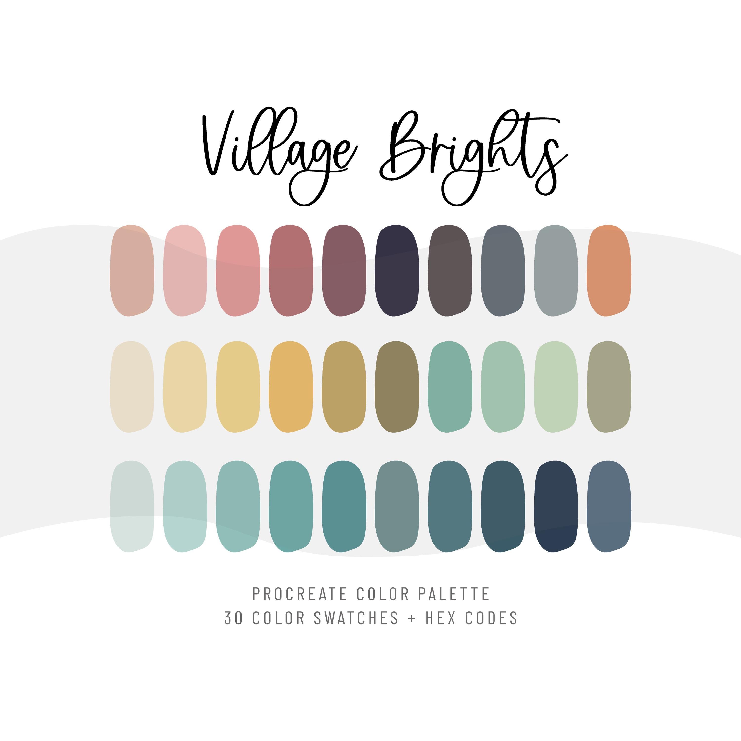 Procreate Color Palette Village Brights | iPad 30 Color Swatches Set ...