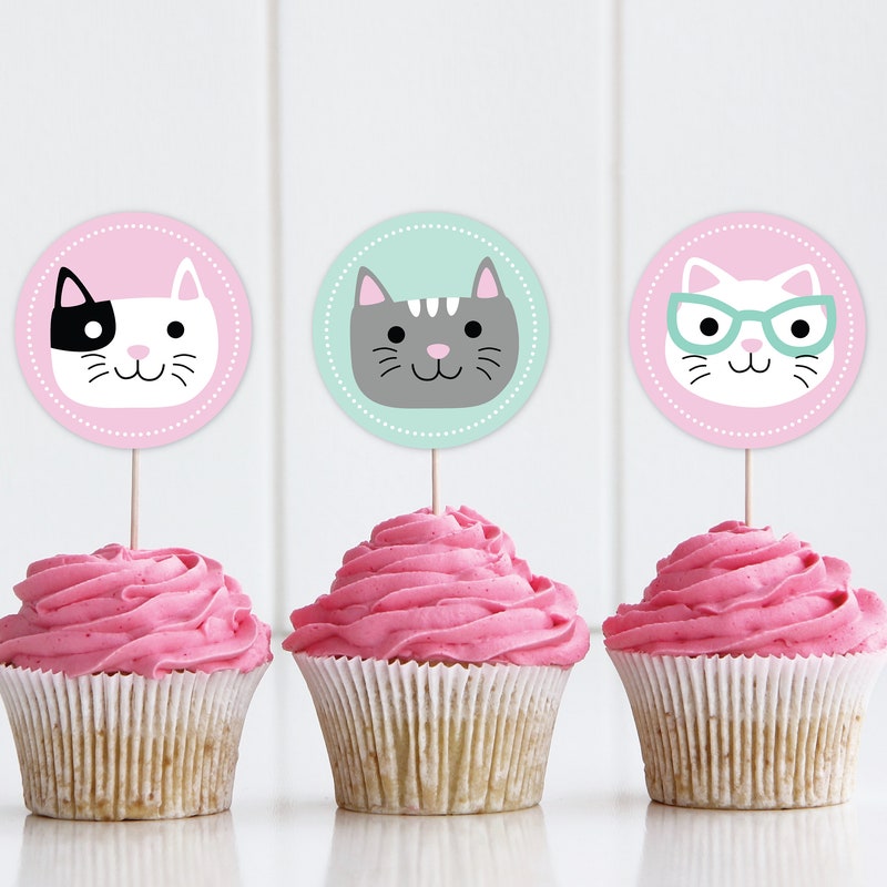 Cat Cupcake Toppers - Etsy