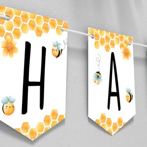 Honey Bee  Happy Birthday Banner DIGITAL | What Will Baby Bee Banner Decoration | Personalized Party | EDITABLE Printable File Download A121