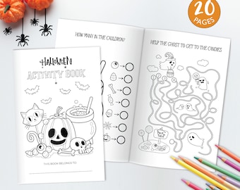 Halloween Kids Activity Book DIGITAL | Spooky Party Activities Sheet | Kids Coloring Book Printable File | Instant Download B102