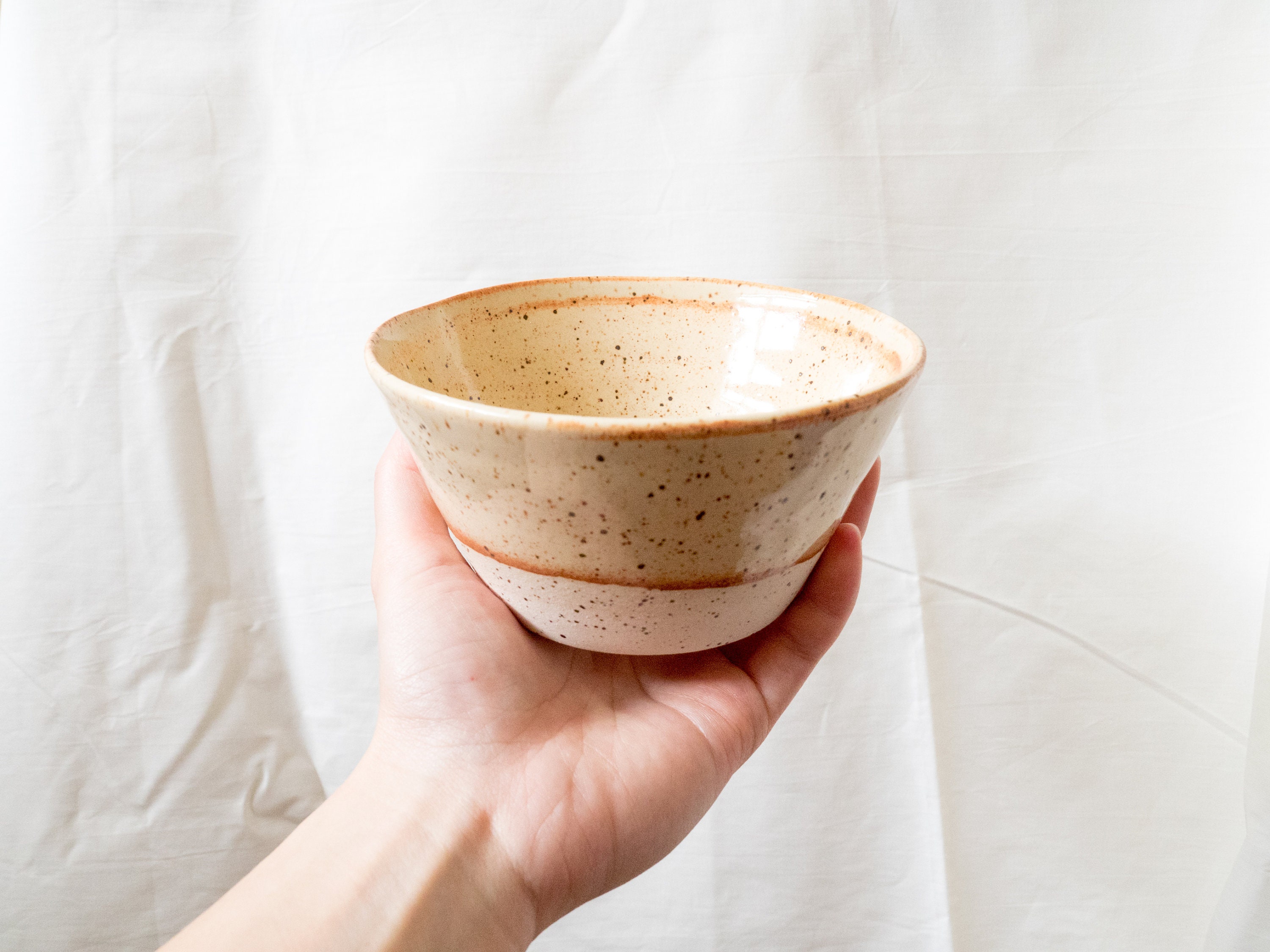 Geometric Bowl Beige brillante Etsy