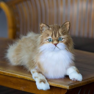 Realistic Stuffed Persian Cat Plush Portrait, Lifelike Persian Cat ...