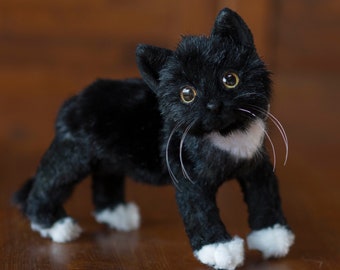 Réplica realista de peluche de gatito bebé, pequeño gatito lindo realista, juguete de peluche clon de gato real, peluche de retrato de gatito, peluche de gatito personalizado