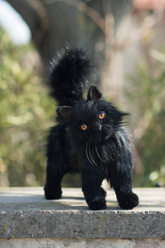 Floof the Fluffy Black Cat MADE TO ORDER 