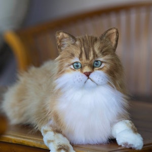 Realistic Stuffed Persian Cat Plush Portrait, Lifelike Persian Cat ...