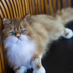 Realistic Stuffed Persian Cat Plush Portrait, Lifelike Persian Cat ...