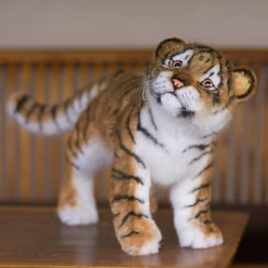 Made to order! Realistic tiger cub stuff plush, stuffed lifelike animal, real animal plush, realistic stuffed tiger cub plush toy