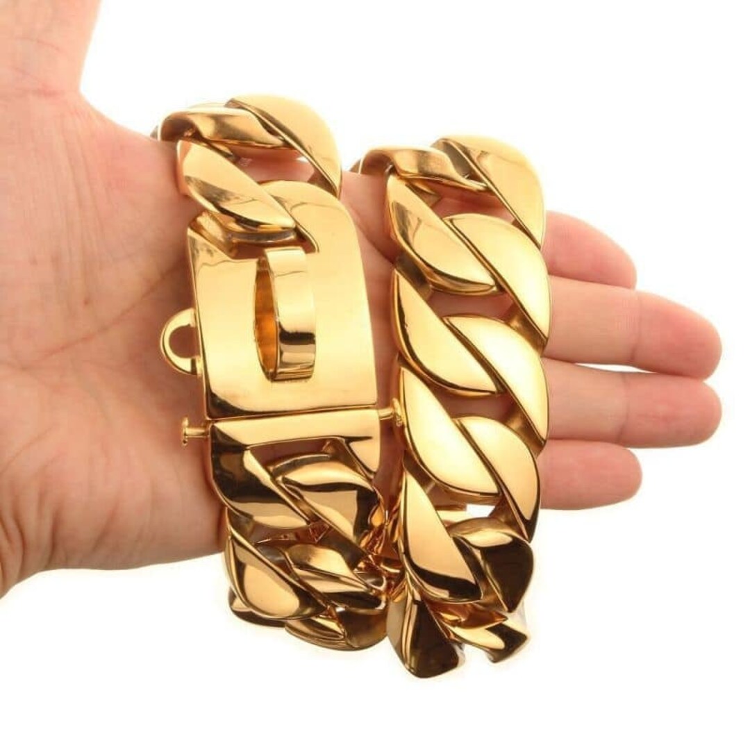 43mm Wide Cuban Dog Collar/chain multiple Lengths Available Etsy