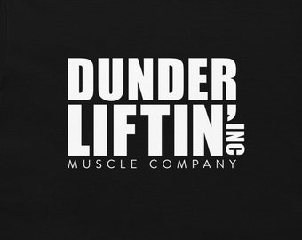 Dunder Liftin’ Muscle Company Shirt – Funny Gym Parody Tee for Fans of The Office TV Show