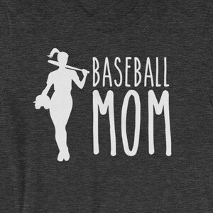 Baseball Mom t-Shirt - Cute Mom in a ponytail silhouette - Best Mom Gift - Short-Sleeve Women&#39;s T-Shirt