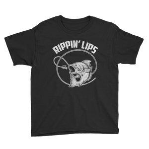 Rippin&#39; Lips YOUTH shirt - Awesome gift for the kid fishing fan - Anvil 990B Youth Lightweight Fashion T-Shirt with Tear Away Label