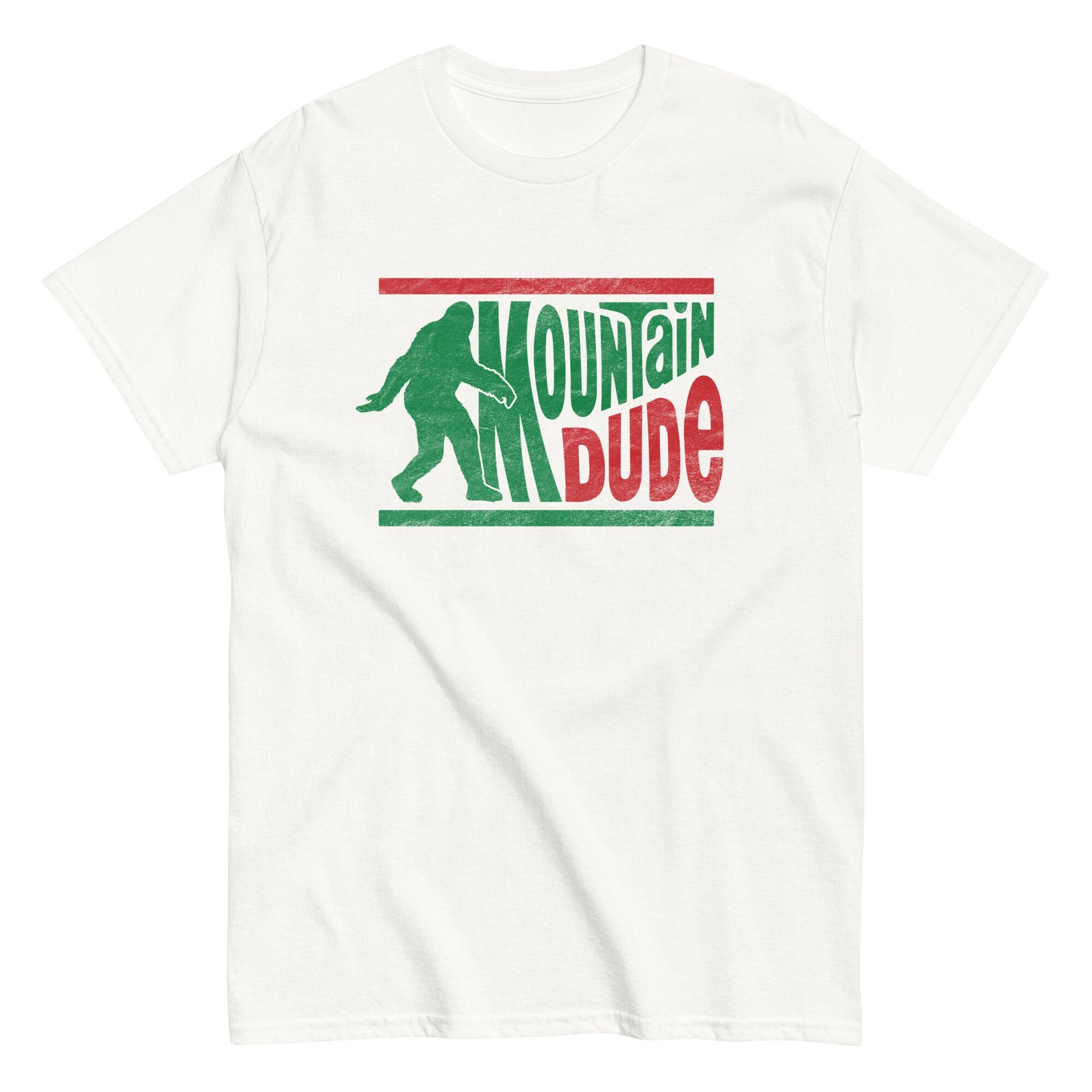 Mountain Dude Funny Bigfoot Sasquatch T-Shirt, Unique Humorous Graphic Tee, Outdoorsmen Apparel, Fun Men's Gift