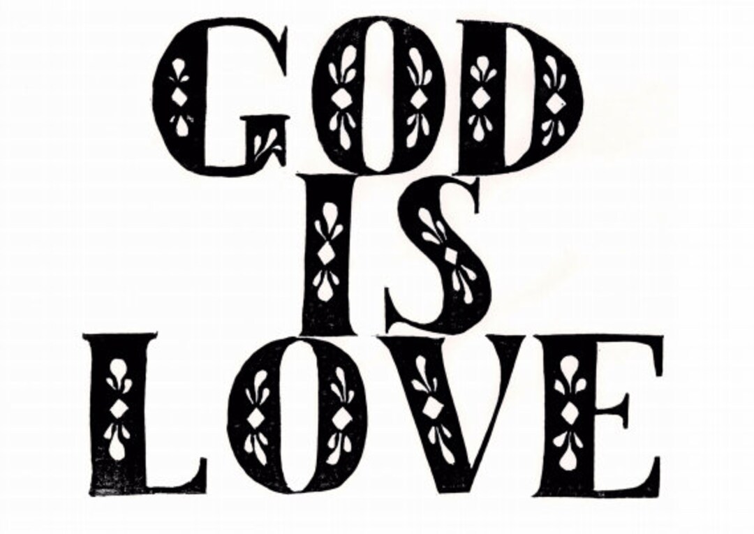 Printable god is Love Wall Art Hand-etched Image - Etsy