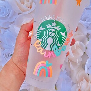 Rainbow | Summer cup | Rainbow cup | positive quote | Starbucks cup | custom tumbler | rainbows | colorful | pride cup Starbucks cup preppy