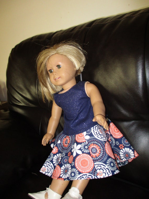 Sparkly Dark Blue Tank Top fits American Girl Doll 18/" Doll Clothes