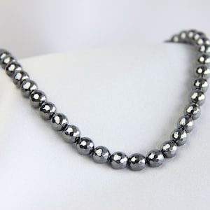 Hematite Choker Necklace, Hematite Jewelry, Choker Necklace, Gemstone Necklace, Gift for Her, Beaded Necklace,Women, Gift, Gift Ideas,Choker